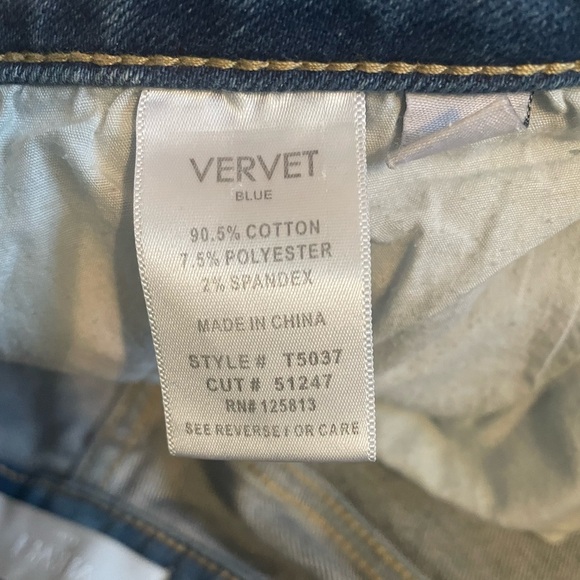 Vervet Blue Distressed Straight Leg Jeans Size 29 Stretchy Denim Medium Wash - Picture 6 of 11